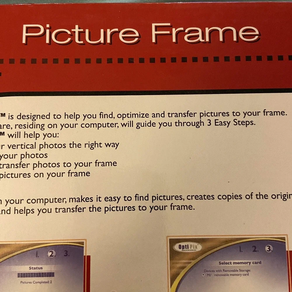New Digital Photo Frame SP70BRS 7-Inch Opti Pix 9X6.5 NIB Smart Parts‎